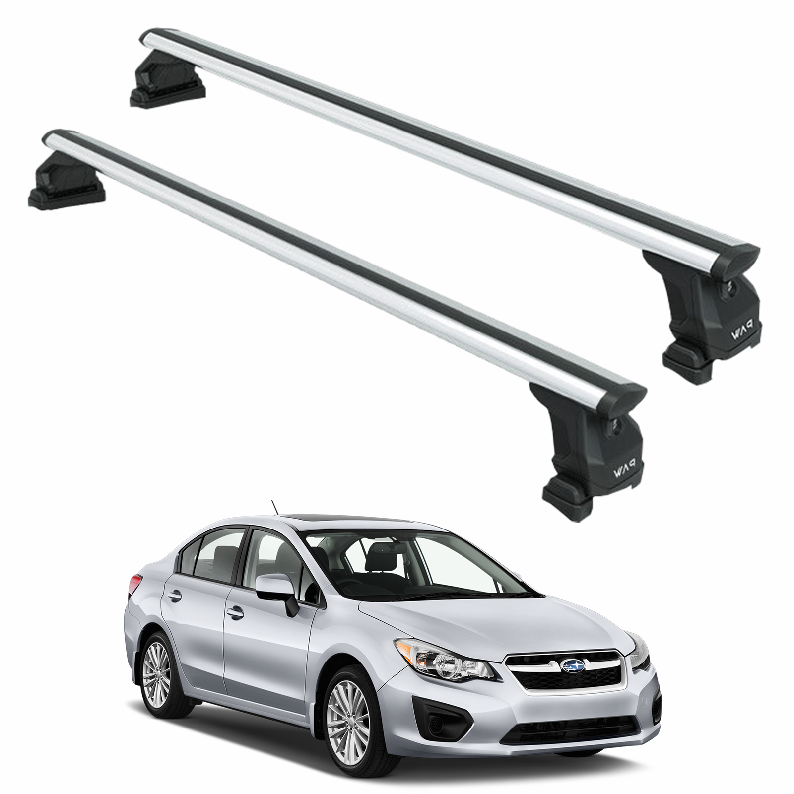 For Subaru Impreza Sedan 2007-2014 Roof Rack Cross Bar Fix Point Pro Fix Silver For Subaru Impreza Sedan 2007-2014 Roof Rack Cross Bar Fix Point Pro Fix Silver